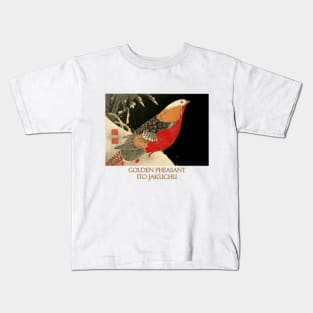 Golden Pheasant (circa 1900) by Ito Jakuchu Kids T-Shirt